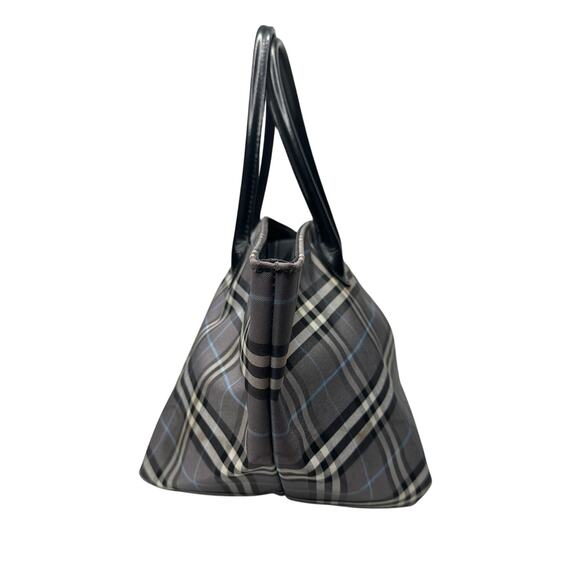 Autre Marque Burberrys London Gray Nova Check Blue Label NylonTote Bag - Picture 2 of 16